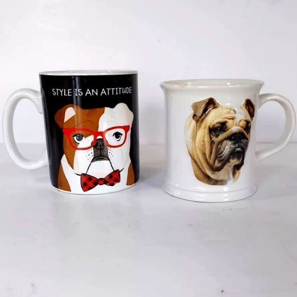Chasing Baxter Style Is An Attitude Best Friend Bulldog Themed Coffee Mug Set - Picture 1 of 6